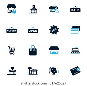 Shop icon set for web sites and user interface