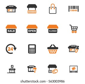 Shop icon set for web sites and user interface