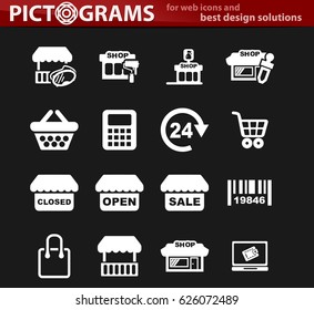 Shop icon set for web sites and user interface