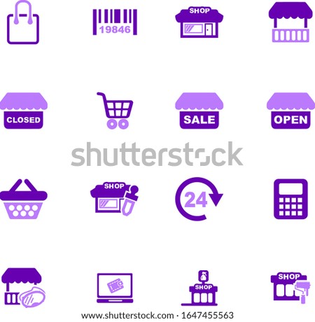 Shop icon set for web sites and user interface