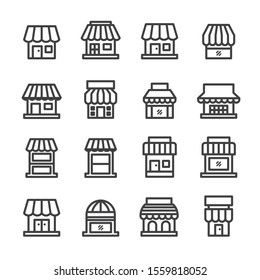 shop icon set/Flat icon set design, Out line vector icon set for design.