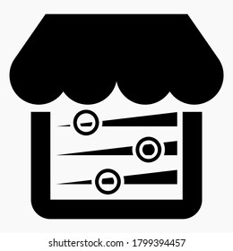 Shop icon and setting. Install an online store. Vector icon.