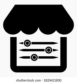 Ver icono y configuración. Instalar una tienda en línea. Icono del vector.