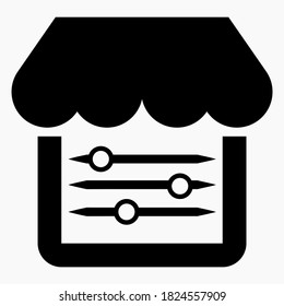 Shop icon and setting. Install an online store. Vector icon.