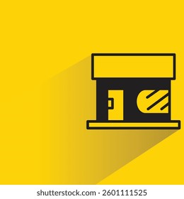 shop icon with shadow yellow background
