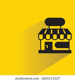 shop icon with shadow yellow background