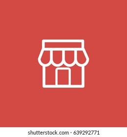 shop icon. sign design. red background
