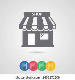 A shop icon. A sign of a shop and a store. A symbol of shopping.