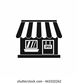 Shop icon in simple style isolated on white background. Shopping symbol