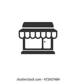 Shop icon in single grey color. Buying online market retail store