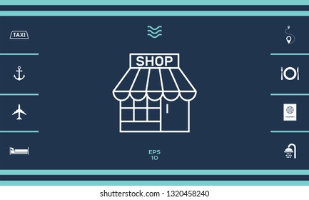 Shop icon symbol. Graphic elements for your design