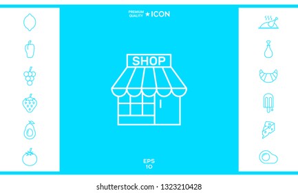 Shop icon symbol. Graphic elements for your design