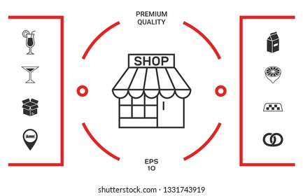 Shop icon symbol. Graphic elements for your design