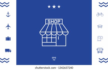 Shop icon symbol. Graphic elements for your design