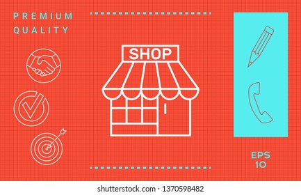 Shop icon symbol. Graphic elements for your design