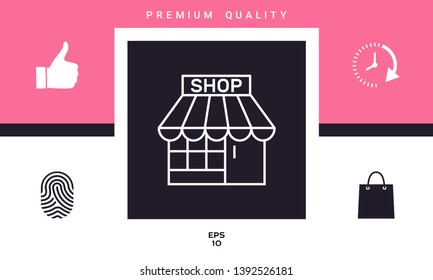 Shop icon symbol. Graphic elements for your design