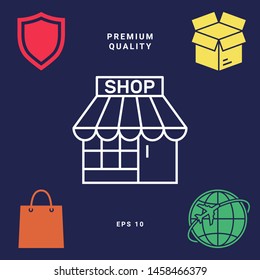 Shop icon symbol. Graphic elements for your design