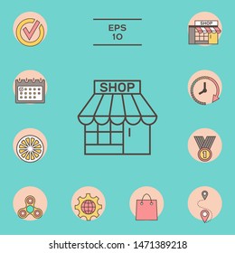 Shop icon symbol. Graphic elements for your design