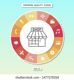 Shop icon symbol. Graphic elements for your design