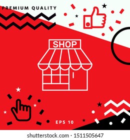 Shop icon symbol. Graphic elements for your design