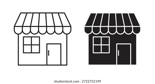 Symbol für den Shop. Vektor-EPS 10. Zeile und Glyphensymbol