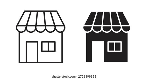 Icono de la tienda para la Plantilla. Conjunto de gráficos de Vector de iconos