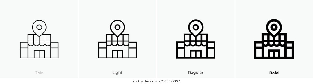 shop icon. Thin, Light Regular And Bold style design isolated on white background