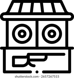 Shop-Symbol. Design mit dünnen linearen Stilen einzeln auf weißem Hintergrund