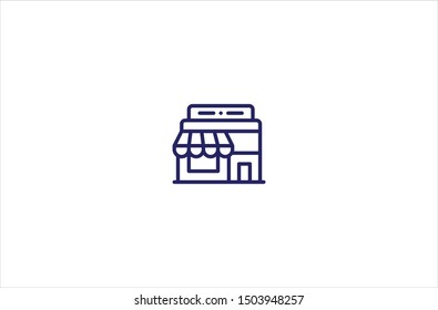 Shop icon in trendy flat style isolated on white background vector illustration