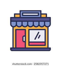 shop icon. vector filled color icon for your website, mobile, presentation, and logo design.