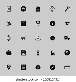 shop icon. shop vector icons set mobile shopping, car repair, t shirt star and purse