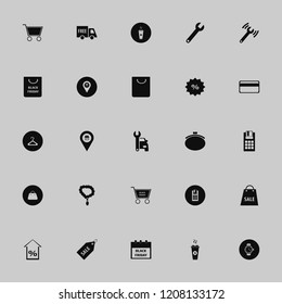 shop icon. shop vector icons set hot coffee, car repair, pos terminal and credit card