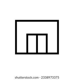 Shop icon vector illustration black outline. Simple store sign. Shop building location symbol. Modern flat isolated pictogram for logo, app, ads, interface elements, web, dev, ui, ux. Vector EPS 10