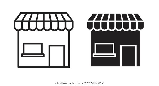 Ícone Compras. Ilustração vetorial, plana e traçada