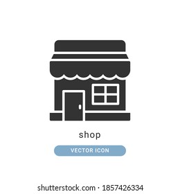 shop icon vector illustration. shop icon glyph design.