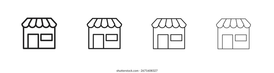 Ícone de loja ilustração vetorial, ícone de design de linha. Traçados editáveis.