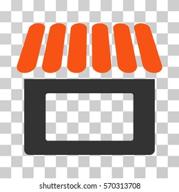 Shop icon. Vector illustration style is flat iconic bicolor symbol, orange and gray colors, transparent background. Designed for web and software interfaces.