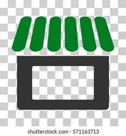 Shop icon. Vector illustration style is flat iconic bicolor symbol, green and gray colors, transparent background. Designed for web and software interfaces.