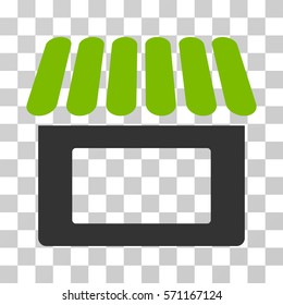 Shop icon. Vector illustration style is flat iconic bicolor symbol, eco green and gray colors, transparent background. Designed for web and software interfaces.