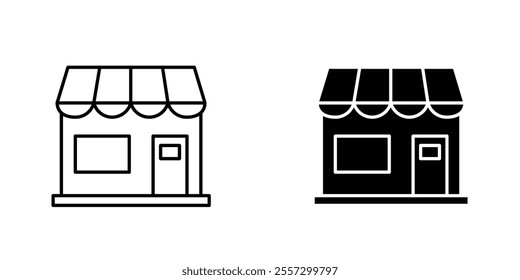 Shop Icon vector. liner and flat style icons set.