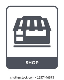 shop icon vector on white background, shop trendy filled icons from Marketing collection, shop simple element illustration