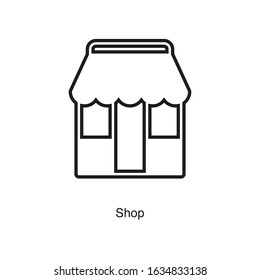 Shop icon vector on white background. Black icon illustration