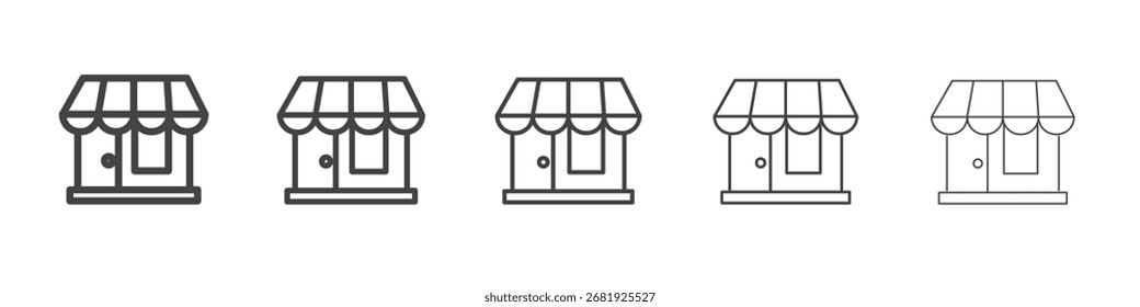 Icono de la tienda Vector esquema conjunto ilustración signo