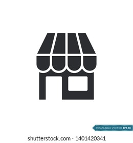 Shop Icon Vector. Store Building Design Template.