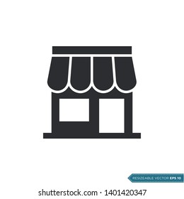 Shop Icon Vector. Store Building Design Template.