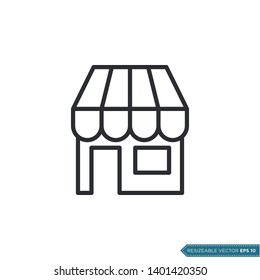 Shop Icon Vector. Store Building Design Template.