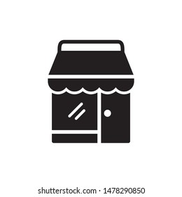 Shop icon vector. Shop store icon symbol illustration. Flat design style on white background.
