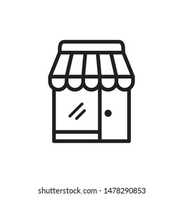 Shop icon vector. Shop store icon symbol illustration. Flat design style on white background.