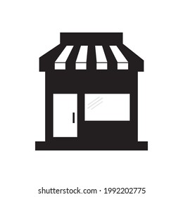 Shop icon vector. Shop store icon symbol illustration. Flat design style on white background.