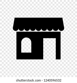 Shop icon vector transparent grid